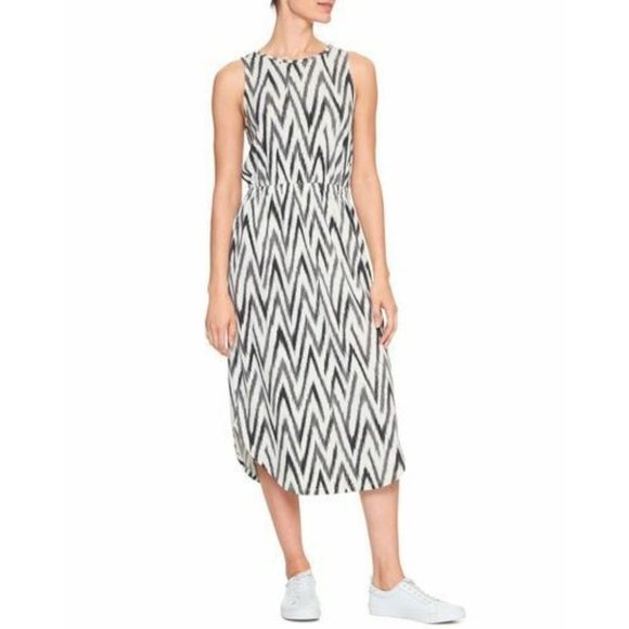 Banana Republic Dress Chevron Cross Back Sleeveless Jersey Midi - Picture 1 of 12